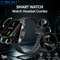 2-in-1 Smart Watch with Hidden Wireless Earbuds Compatible for