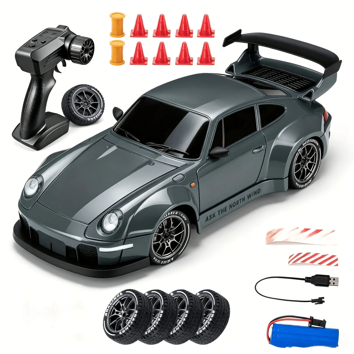 1:24 Scale RC Drift Car With Colorful LED Lights