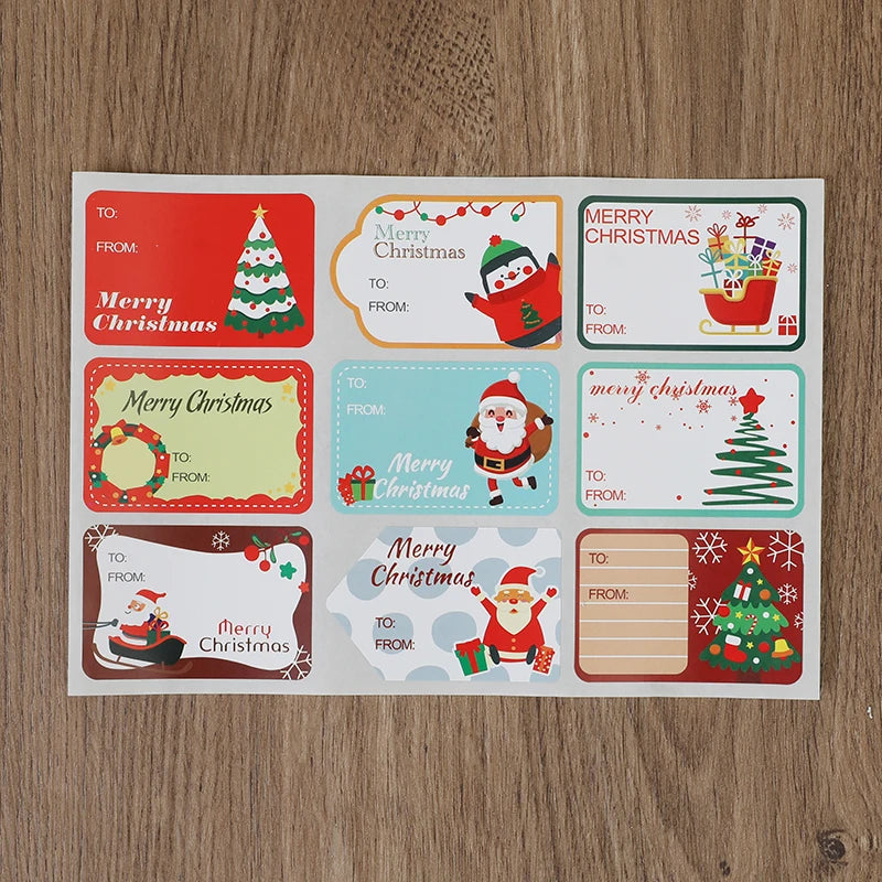 90pcs/10sheets Christmas Stickers,Writeable "To/From" Labels For Christmas Gifts,Envelope Sealing, Party Favors Decor,Diy Crafts