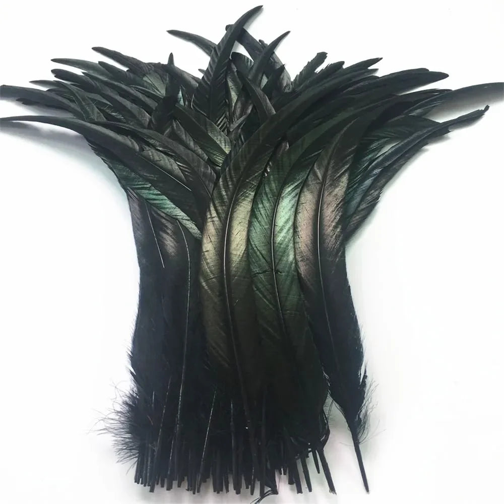 Top Quality 50 Pcs Pure White Rooster Tail Feather 30-35cm 12-14inch Natural Feathers Wedding Decoration clothing accessories