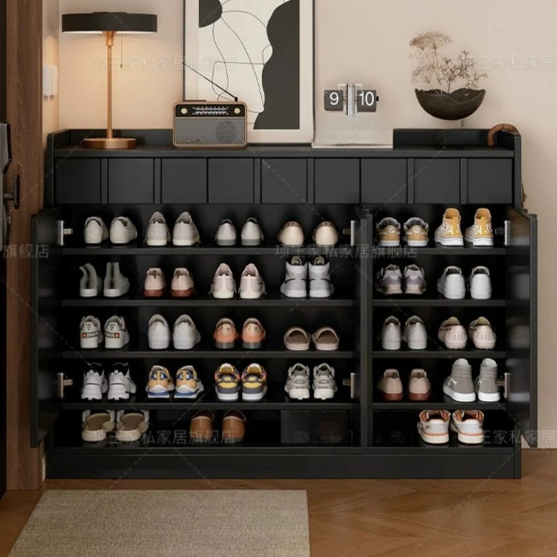 Living Room Storage Shoe Cabinet Hallway Entrance Wooden Modern Shoe Cabinet Black White Zapatero Organizador Furniture Home