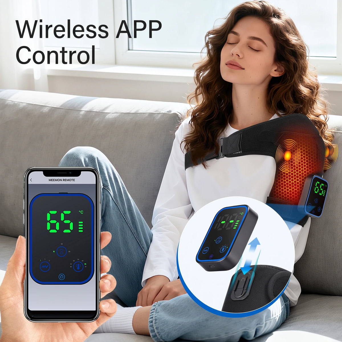 Electric Shoulder Massage Machine Heated Vibration Back Shoulder Belt