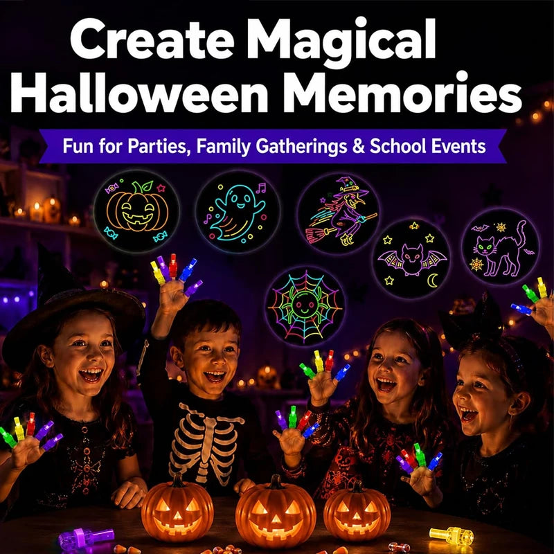 Neon Halloween LED Finger Lights, Pack of 40