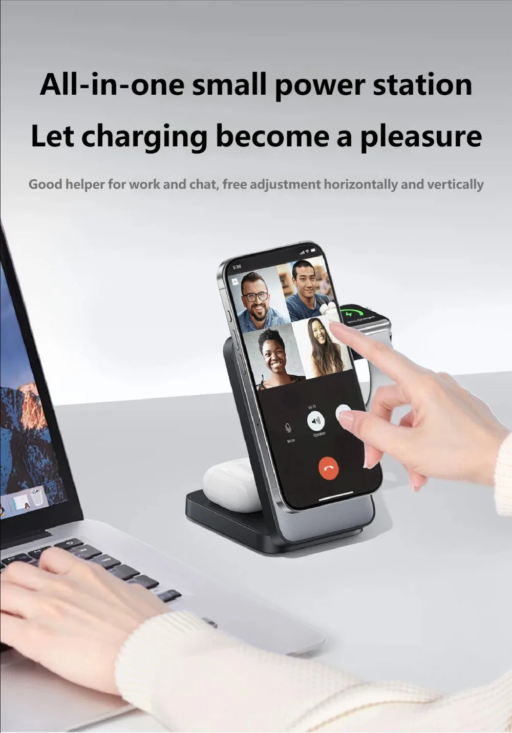 3 in 1 Travel Magnetic Wireless Charger Dock For Magsafe iPhone 17 16 15 Pro Max 14 13 12 iWatch 11-2 Airpods Pro Fast Charging