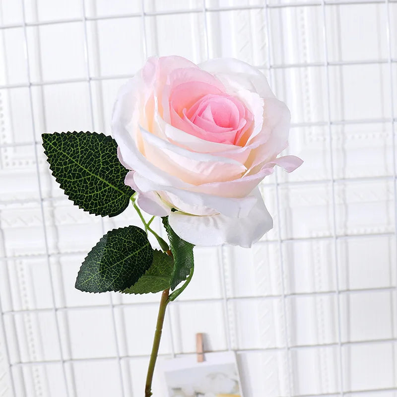 Simulated Single Rose Living Room Dining Table Decoration Artificial Flower Ornaments Wedding Decoration Home Decor