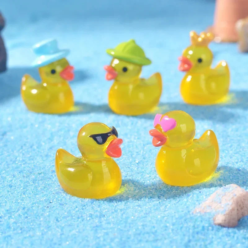 10/20/50pcs Luminous Mini Duck Tiny Resin Duck Little Duck