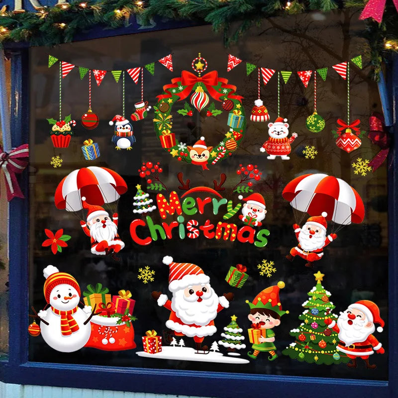 Christmas Window Stickers Merry Christmas Halloween Wall Stickers Xmas
