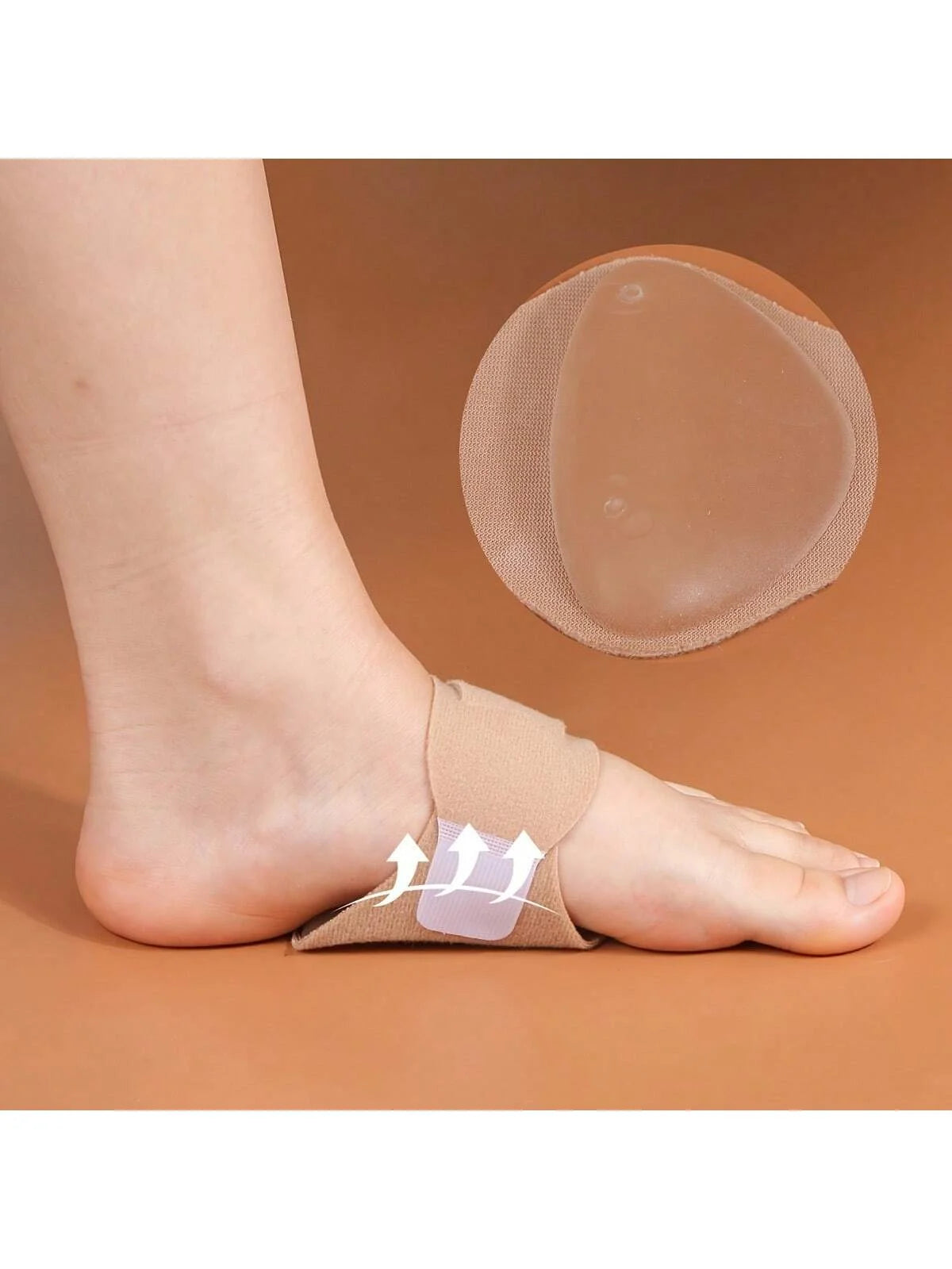 1 pair of men's and women's arch support sports insoles for flat feet to support the ball of the foot and relieve pressure.