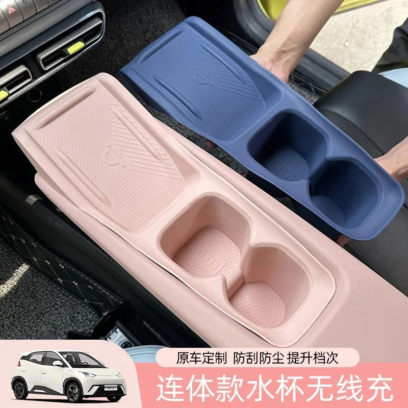 For BYD SEAGULL Dolphin MINI 2023 2024 Central Console Silicone Wireless Charger Pad Interior Modification Accessories Car Tools
