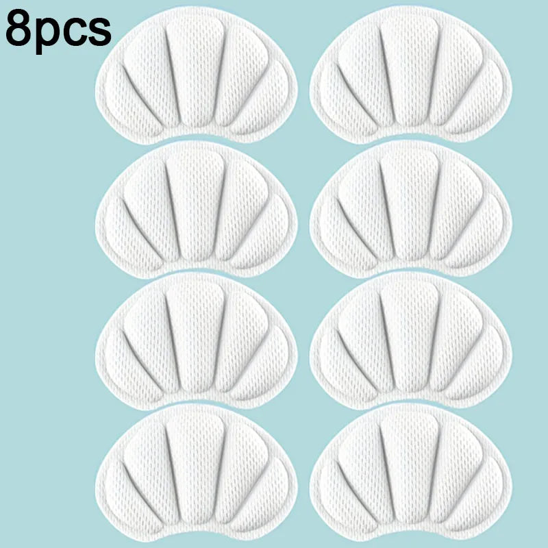 8-Piece Heel Pads, Self-Adhesive Anti-Slip Protective Pads - Thick, Non-Slip, Shock-Absorbing Insoles That Enhance Shoe Comfort, Prevent Chafing and Slipping Off, Suitable for Casual Shoes, Sneakers, and White Shoes, Shoe Siz