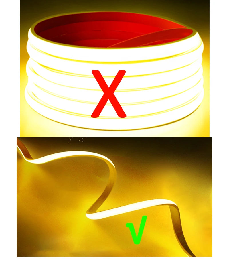 COB LED Strip Light 220V EU Plug High Brightness Flexible Ribbon Tape 220V Led Strip For Home Kitchen Lighting