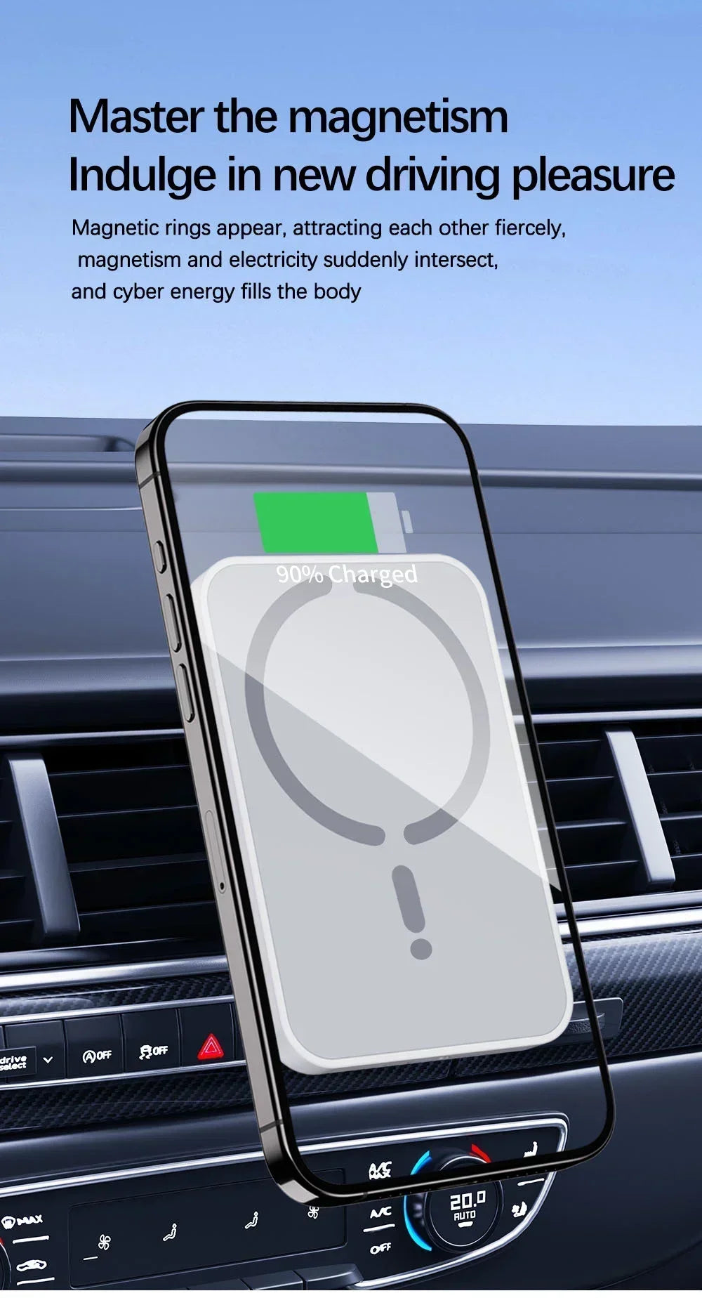 30W Car Magnetic Wireless Charger Air Vent GPS Phone Holder Stand For Magsafe iPhone 17 16 15 14 13 12 Pro Max Fast Charging