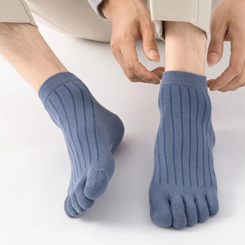 1/3/5 Pairs Mens Five Finger Socks Breathable Ankle Short Socks Thin Cotton Toe Socks with Separate Fingers Fashion Sports Socks