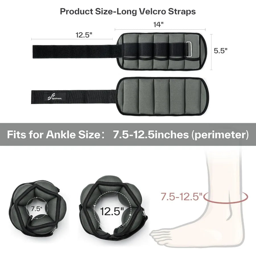 Adjustable Ankle Weights 1 Pair 2 4 6 8