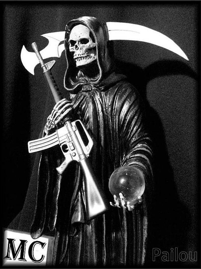 Son Of Anarchy 5D DIY Diamond Painting Full Round Drill Mosaic Death Skull Motorcycle Cross Stitch Handwork Home Decor