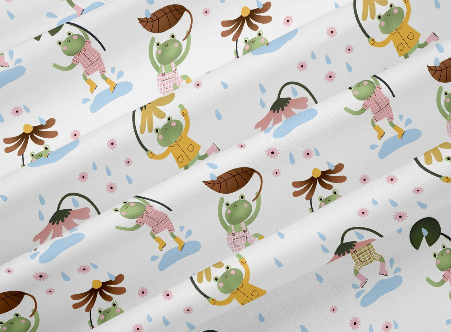 Cute Frog Grid Twill Cotton Fabric DIY Sewing Dress Patchwork Quilting Fat Quarters Material Tissus For Baby&Child Tecido Tilda