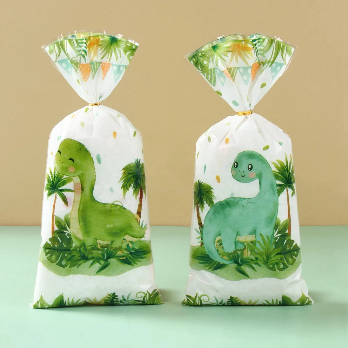 Dinosaur Birthday Party Candy Gift Bags Roar Dino Safari Jungle Animals Biscuit Packing Bag Gift Bag Kids Baby Shower Supplies