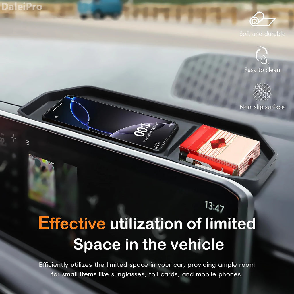 Car Armrest Storage Box Lower Center Console Organizer Cup Holder Storage Box Wireless Charger Panel Mat For KIA EV9 2024 2025