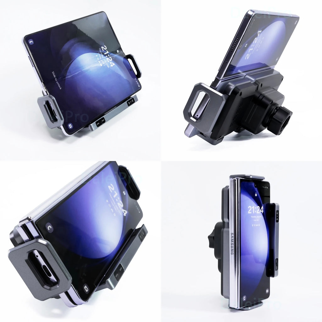 Foldable Phone Car Wireless Charger Mount Electric Clamping Rotation Universal Phone Holder For Galaxy Z Fold iPhone Xiaomi Pad