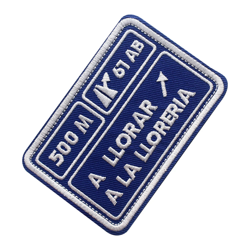 20kg Strength Lifting Barbell 500m A Llorar A Dar Por Patch PVC Emblem With Hook Fastening For Backpack Cap Vest Helmet Uniform