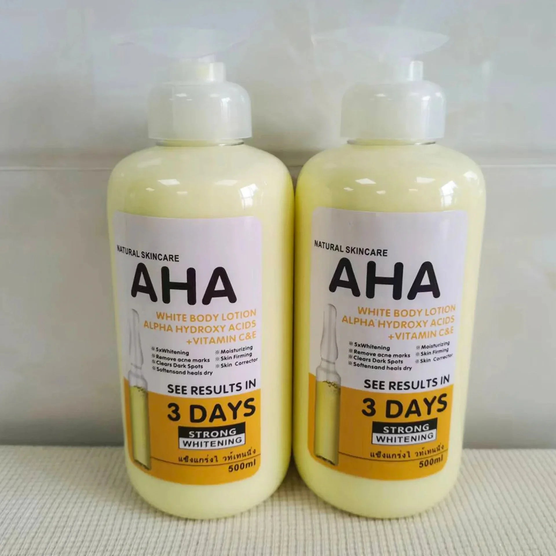 500ml Whitening Body Cream Hydroxy Acids Vitamin C&E Moisturizing Lightening Body Lotion Skin Care Remove Acne Marks