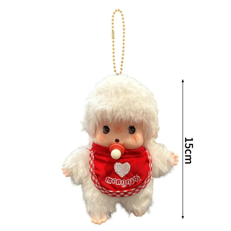 Monchhichi Keychain Kawaii Keychains for Bags Monchhichi Doll Hanging Pendants Children's Day Birthday Gift 몬치치