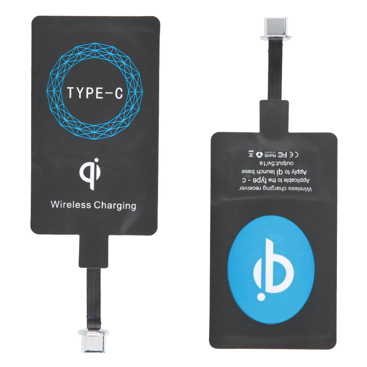 2Pcs Type C Wireless Charger Adapter Portable Charging Receiver for Type C Mobile Phone Wireless Charging Receiver