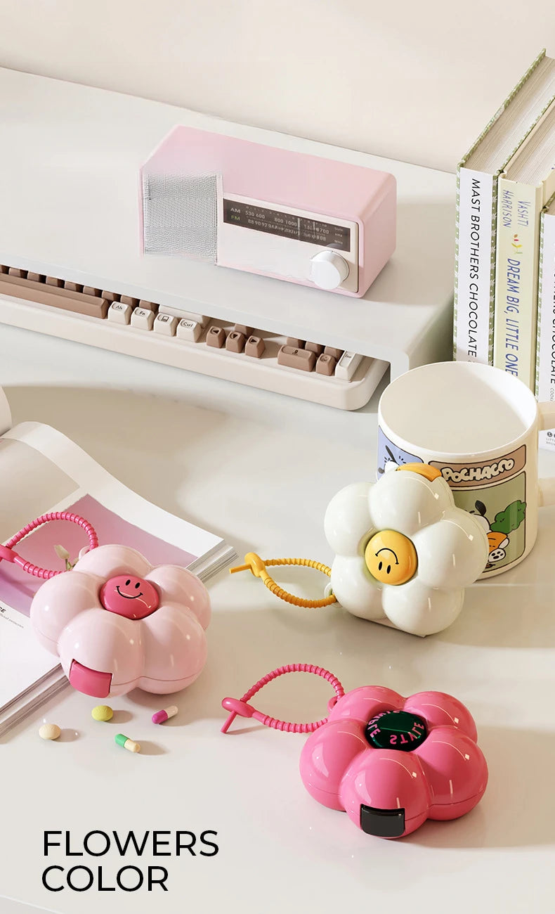 Portable Mini Storage Box with Floral Design with Compartments and Excellent Sealing Performance Travel Multipurpose Jewelry Box