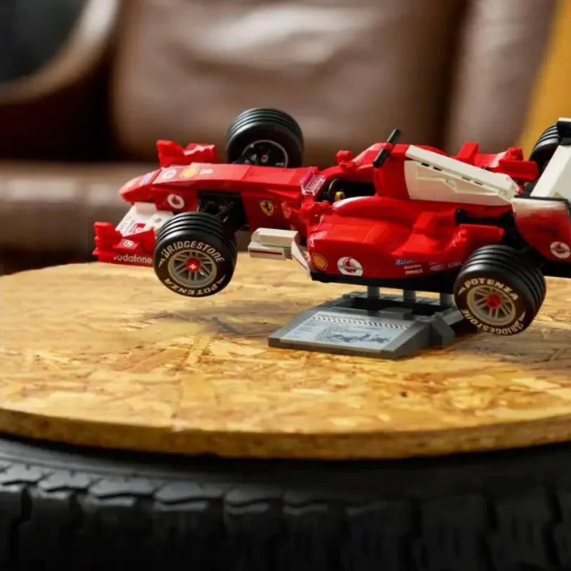 New 735pcs DIY Assembling Vehicle Ornament Formula Racing Car Building Bricks F2004 Speed Race Car Mechanical Model For Adults