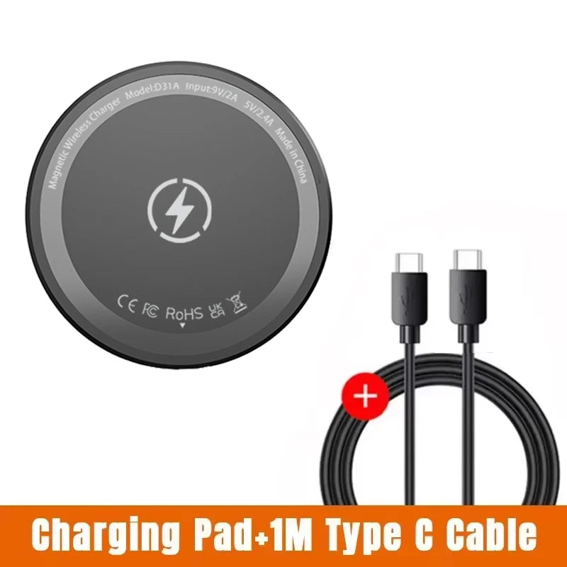 Magnetic Wireless Charger Pad Stand For Magsafe iPhone 17 16 Pro Max 15 14 13 12 Airpods 4 Pro 3/2 Magnet Fast Charging Station
