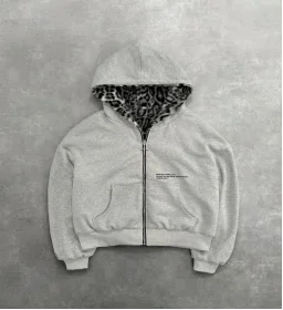 Y2K zipped hoodie aesthetic hip-hop streetwear fashion loose zipper plush jacket solid color top punk rock gothic sweatshirt