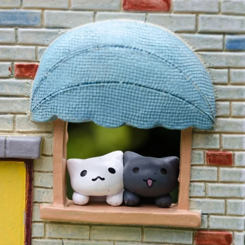 1/6Pcs Funny Neko Atsume  Meow Mochi Dango Cat Flower Pot Micro Landscape Mini Doll  Balcony Decorations Flower Pot Home Decor