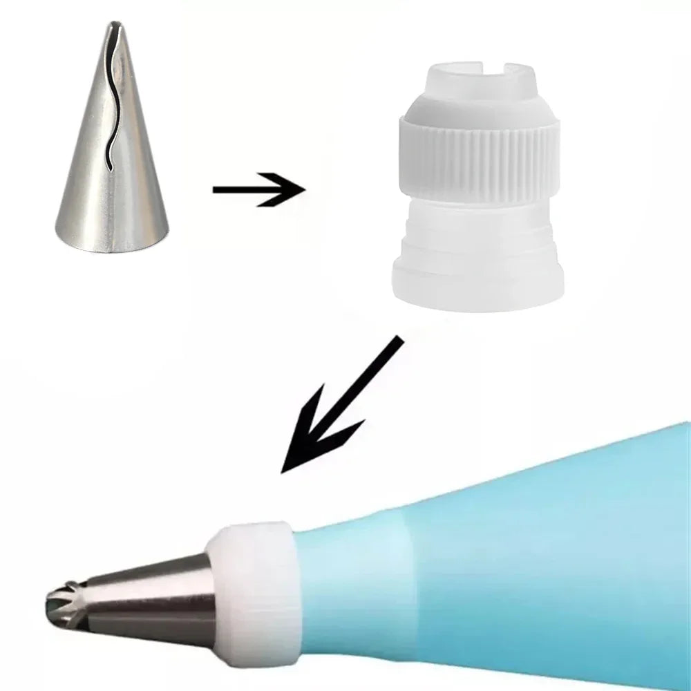 8/10pcs Russian Piping Tips Set Icing Piping Nozzles Reusable Frosting Pastry Bags Fondant Smoother Cake Baking Decorator Tool