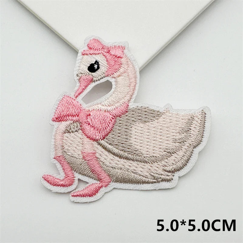 Cartoon Embroidery Sticker Decorative Ironing Sticker Sewing DIY Pink Bowknot Clothing Shoes Hat Bag Patch