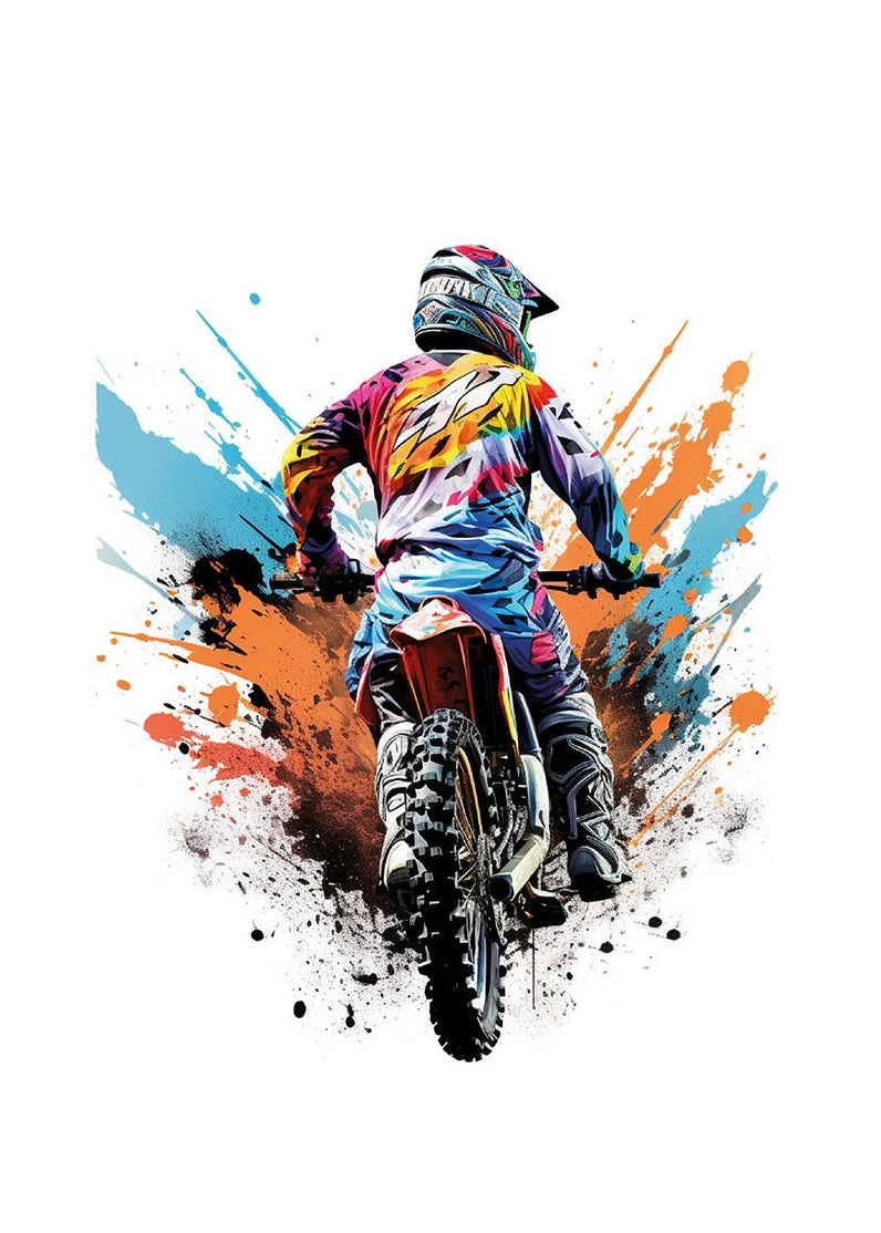 Watercolour Dirt Bike Motocross Canvas Painting Posters Prints  Motorcycle Motorbike Wall Picture for Room Home Decor Cuadros