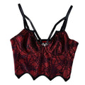 Gothic Spider Web Boned Corset Top Women Y2K Cropped Cami Tank Top