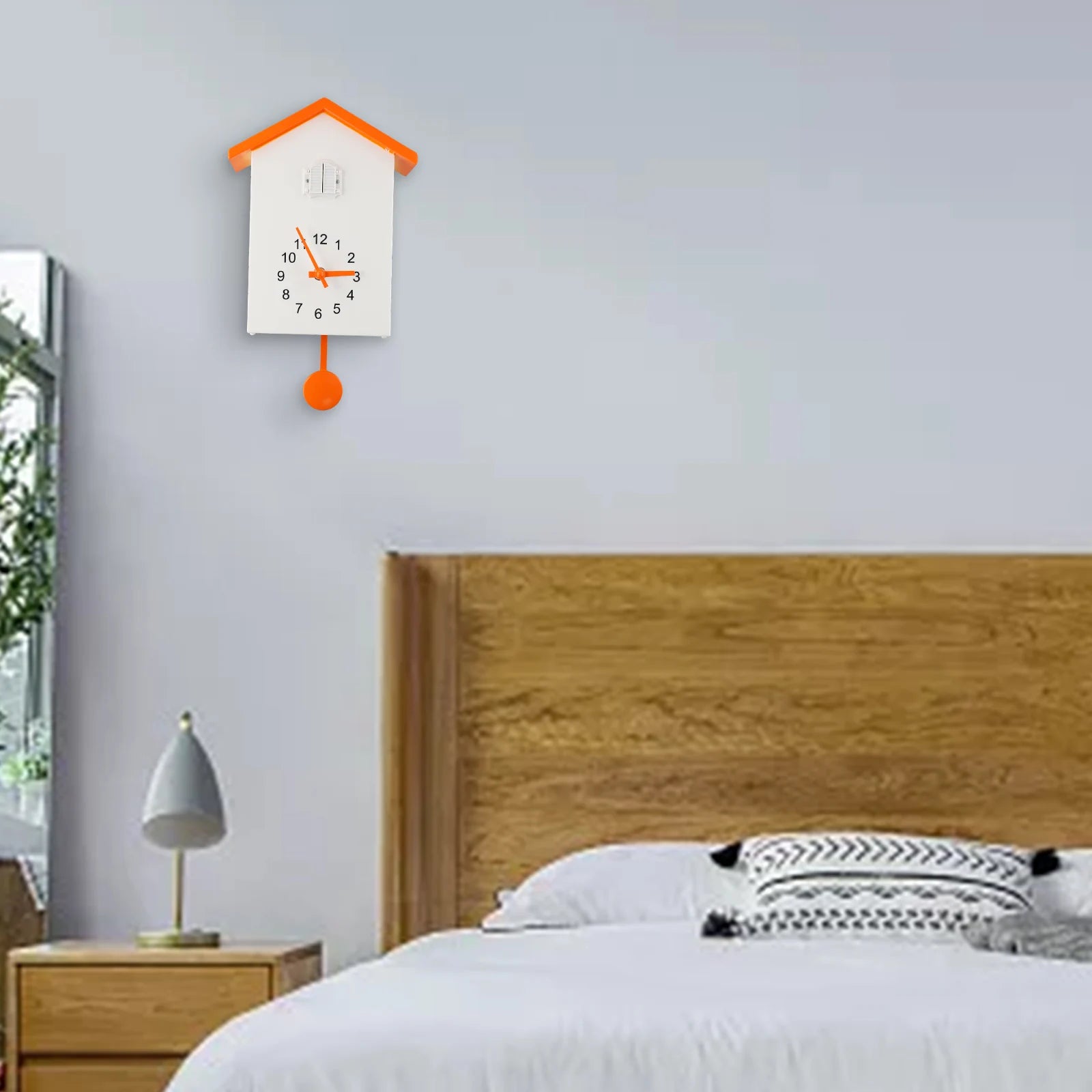 1pc Cuckoo Clock Voices Call Bird House Wall Art Home Living Room Office Decoration Home Decor ABS Wall Clocks