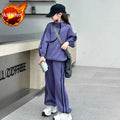 Top & Pants 2-Piece Set Fleece-lined Sweatshirt Girls Winter Clothing Girls' Autumn Clothes Korean Children's 2025 Wear Girl Two