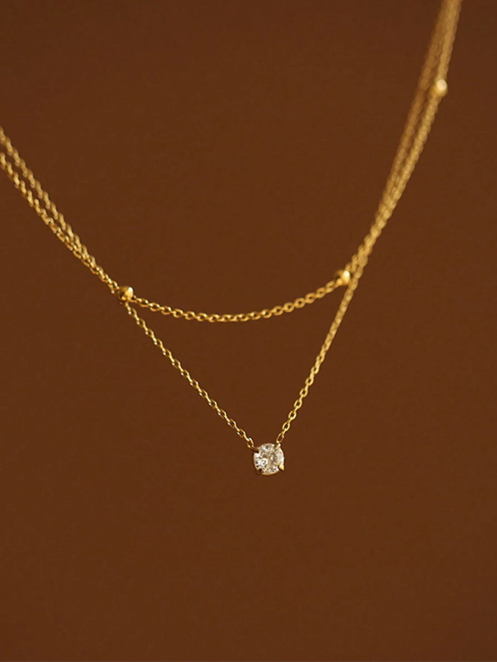 1pc Double Layer Rhinestone Chain Necklace Stainless Steel Women's Minimalist Jewelry for Everyday & Formal Events Gift