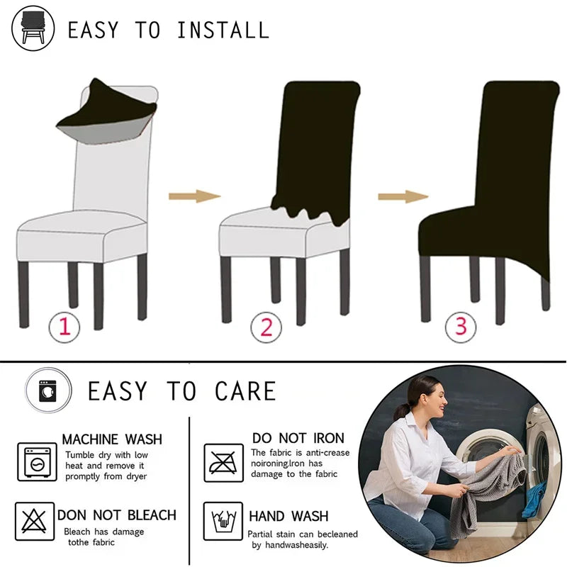 1PC Jacquard Chair Cover Stretch XL Size Long Back Chair Covers Seat Covers For Wedding Dining Room Home Kitchen Chairs