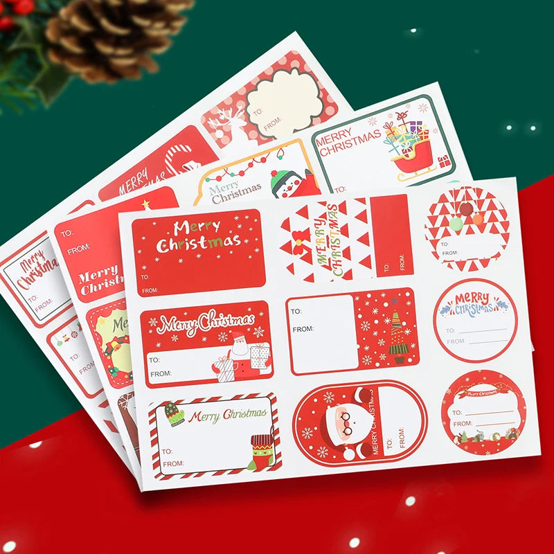90pcs/10sheets Christmas Stickers,Writeable "To/From" Labels For Christmas Gifts,Envelope Sealing, Party Favors Decor,Diy Crafts