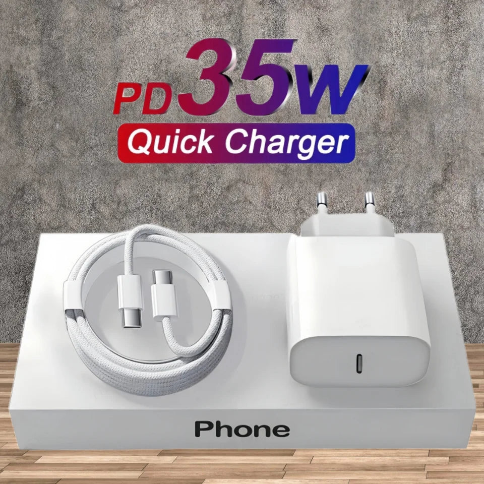 PD 35W Fast Charger for IPhone 11 12 13 14 15 Pro Max Fast