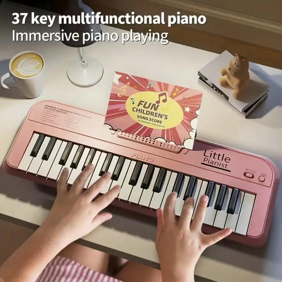 37‑Key Kids Electronic Piano Toy With Microphone &amp; Music