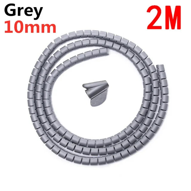 Cable Wire Protector Cable Organizer Flexible Spiral Protector Wire Desk Organizer Office Computer Cord Protective Tube Clip