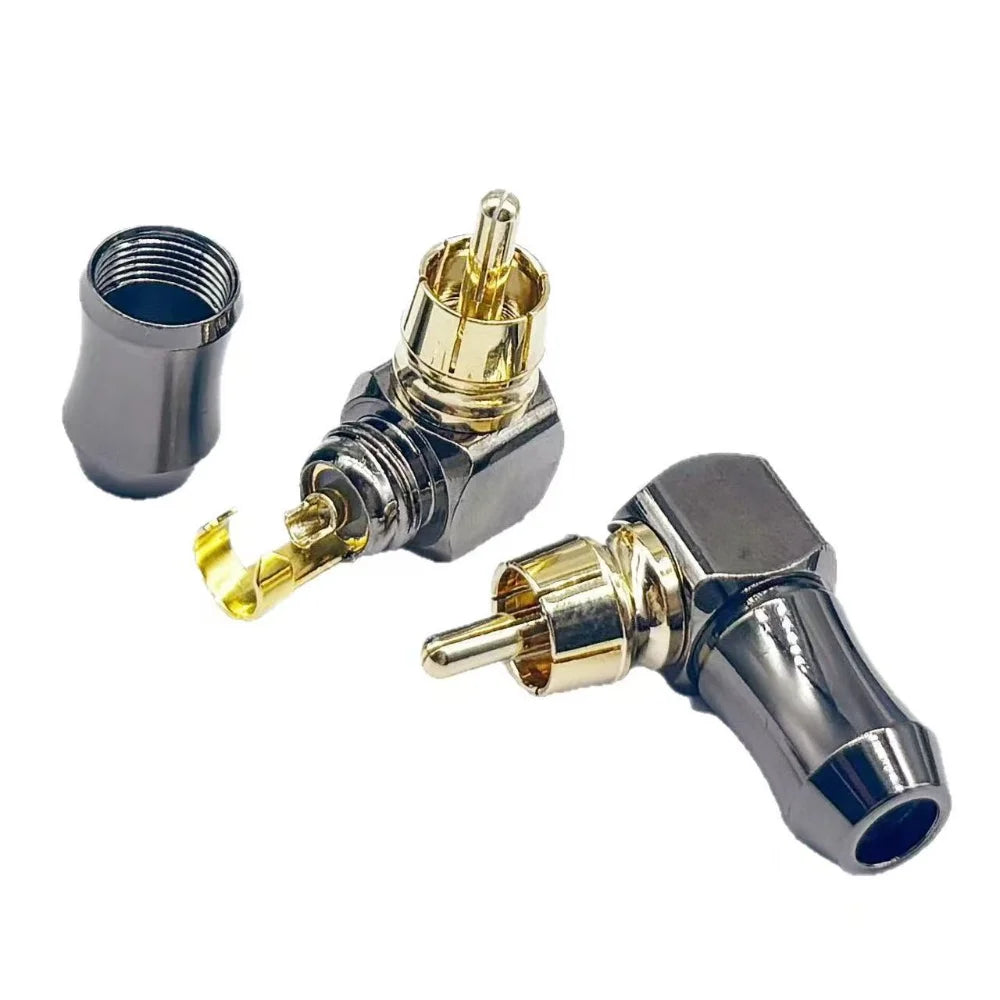 RCA Connector Male L Type 90 Degree Right Angle