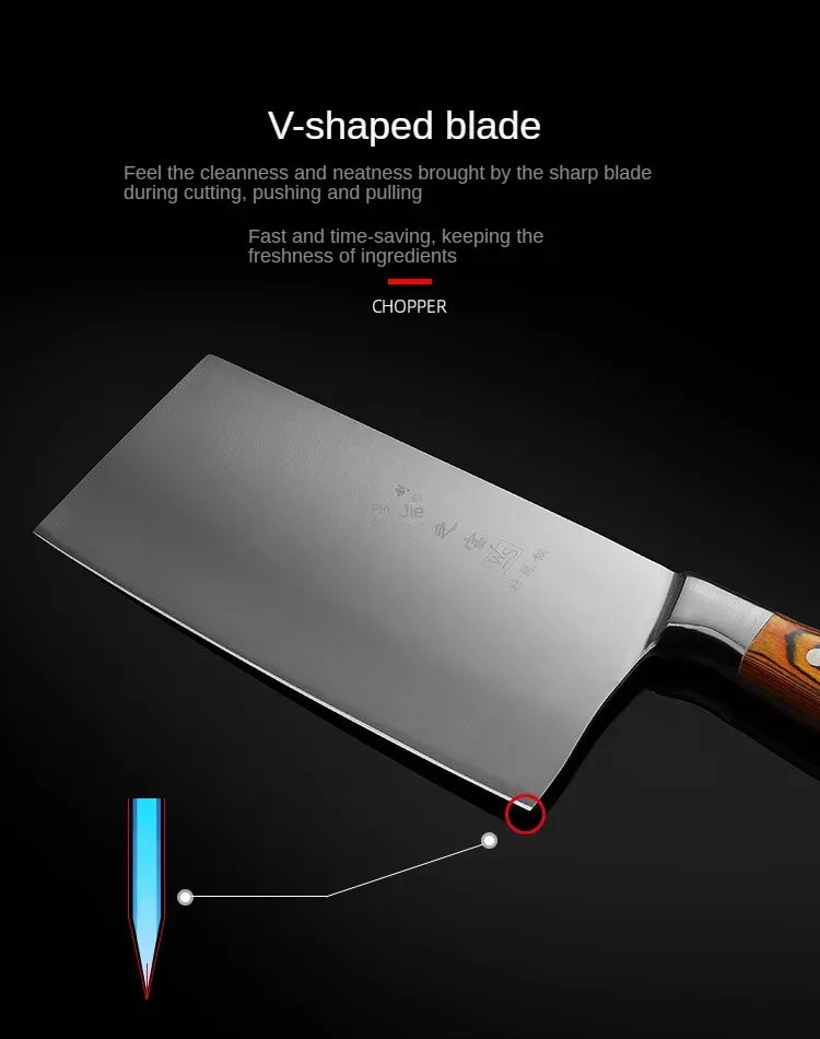 Stainless Steel Kitchen Cleaver Knife Dual-purpose Slicing Chopping Knife Stainless Chef's Slicing Knives coltello tascabile