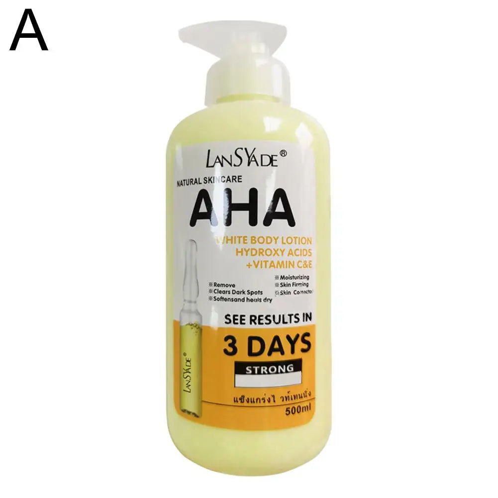 500ml Vitamin C Body Cream Whitening Hydroxy Acids VE Remove Acne Marks Deep Moisturizing Lightening Body Lotion Skin Care