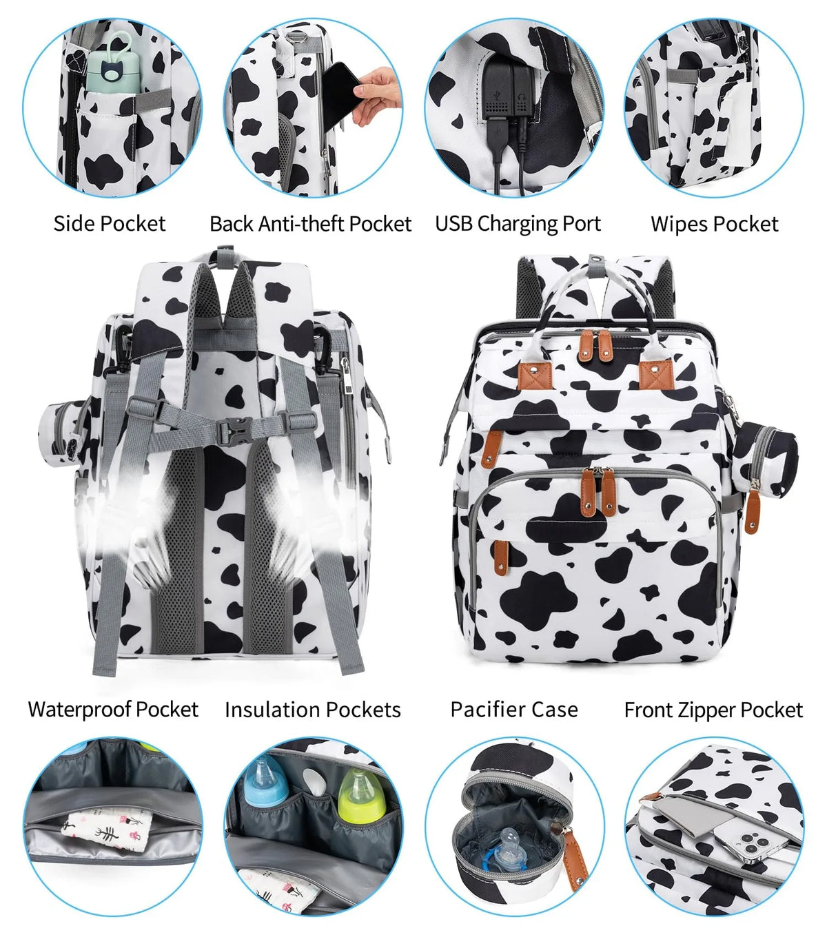 Kabaqoo Diaper Bag Backpack with Detachable Changing Station