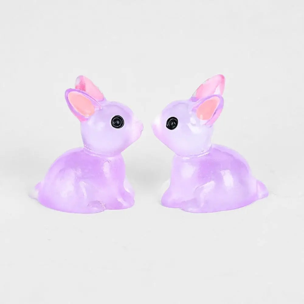 1PC DIY Cute Luminous Bunnies Microlandscape Gardening New Mini Rabbit Ornaments Home Decor Fairy Miniature Figurines
