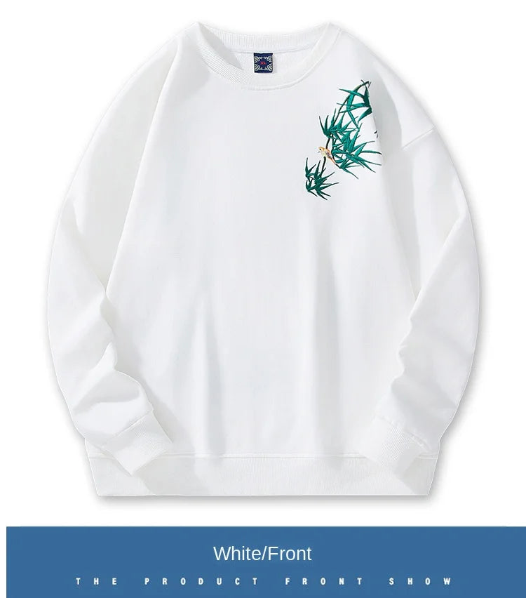 Fashion Crewneck Sweatshirt Men Bear Embroidery Hoodies Women Casual Chinese Panda Bamboo Fleece Designer Harajuku Pullover 2024